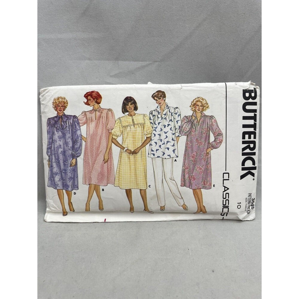 Butterick 3599 Sewing Pattern Classics Maternity Dress Top Pants Size 10 1985